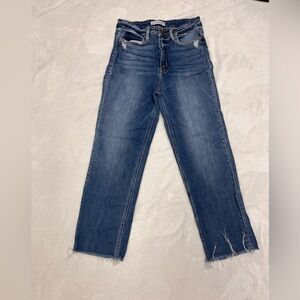 Flying Monkey mid rise frayed straight leg jeans SZ 28